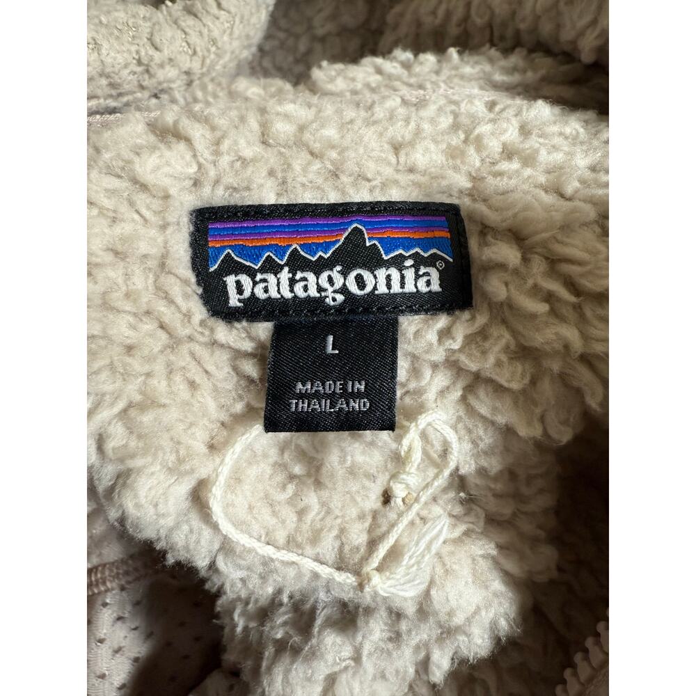 Patagonia Kids Hoodie Fleece Tan Quarter-Zip Sherpa Large - Picture 7 of 8